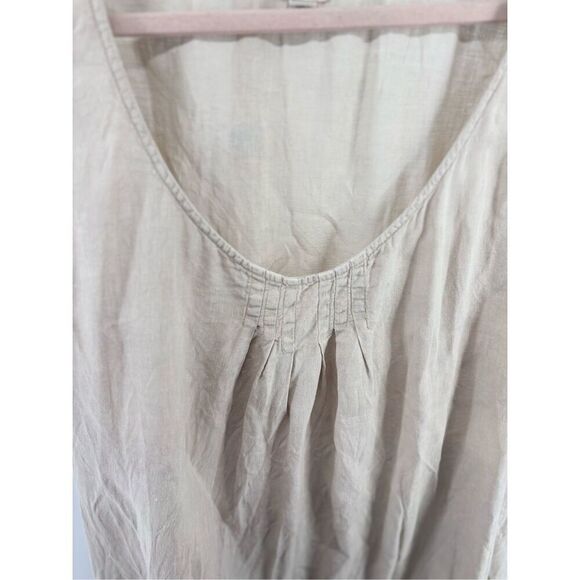 Hartford 100% Linen  Tan Sleeveless Dress Pockets Size 6 - Picture 5 of 10